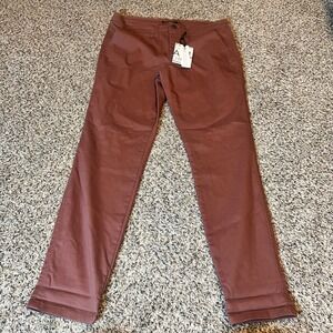 41 Hawthorne Women's Chinos Size 12 Brick Red Flat Front Pants
